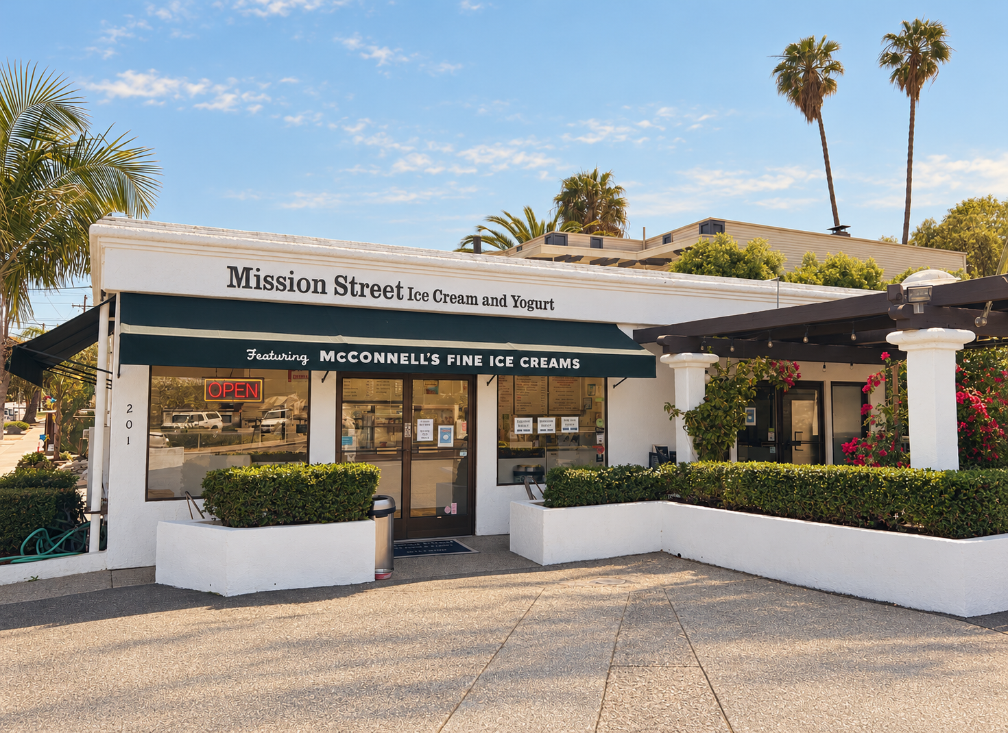 The Mission Street Ice Cream and Yogurt storefront in Santa Barbara